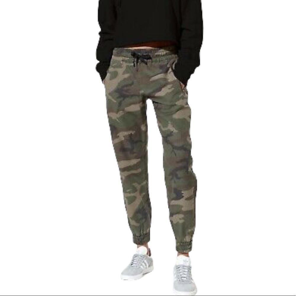 ARITZIA TNA Alix Camo Green Twill Jogger Pants S